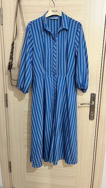 Zara Vintage elbise mavi