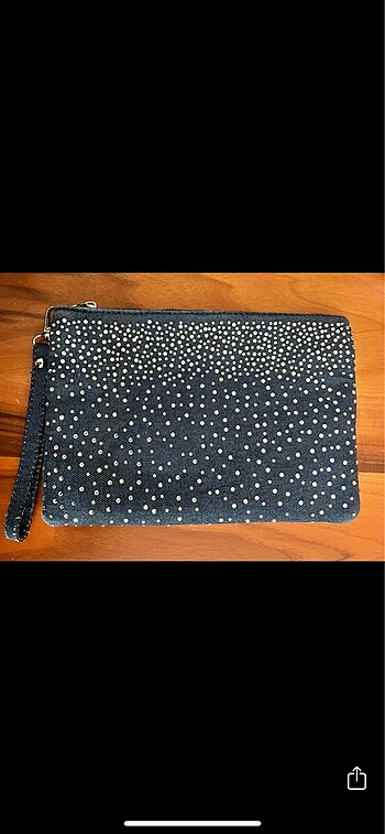 Denim taşlı clutch