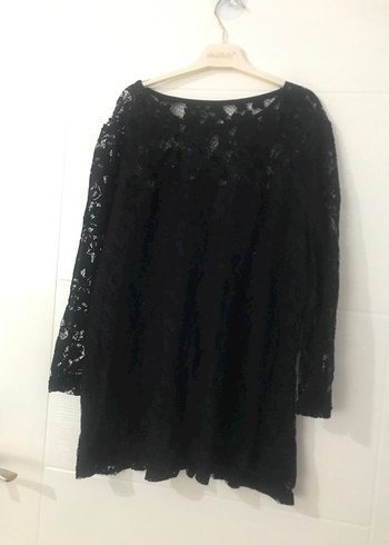 Bej Keten V Yaka Salaş Kadın Tunik - Görsel 4