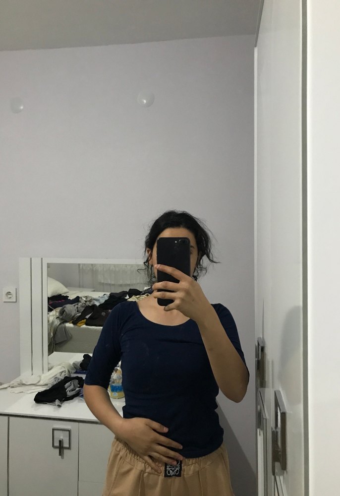 Bej Midi Pamuklu Kadın - Görsel 4