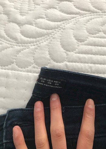 Siyah Baskılı Fermuarlı Kadın Kot Pantolon - Görsel 14