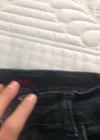 Siyah Baskılı Fermuarlı Kadın Kot Pantolon - Görsel 8