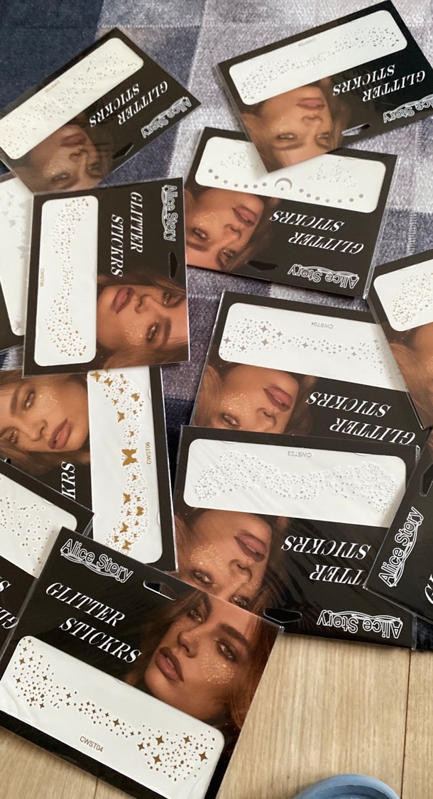 Parlak Yüz & Göz Stickerları  adet fiyatları — görsel 2/2