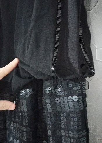 Mini Siyah eteği pul payetli,abiye elbise - Görsel 10