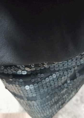 Mini Siyah eteği pul payetli,abiye elbise - Görsel 7