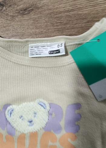 Uzun Kollu Bej Bebek Body 4-6 ay için zıbın - Görsel 2