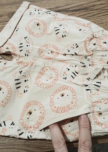 4-6 ay için beli lastikli ve bağcıklı,cepli,Erkek bebek şort - Görsel 4