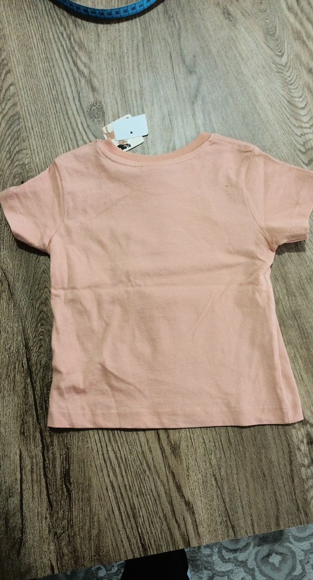 Kız Çocuk Pembe Baskılı Kısa Kollu Tişört - Görsel 3