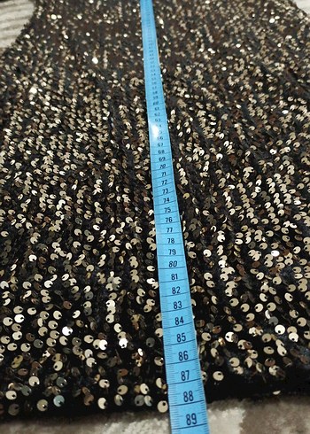 Siyah Payetli Uzun Kollu Abiye Elbise - Görsel 4