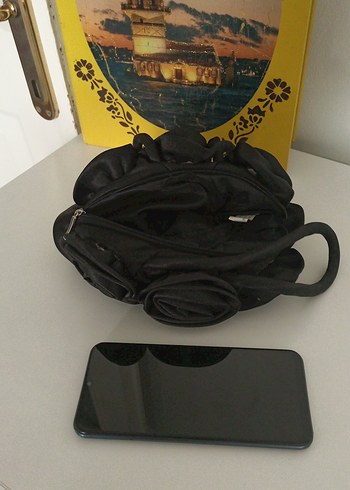 Güllü Siyah Gotik Vintage Kadın Çanta - Görsel 3