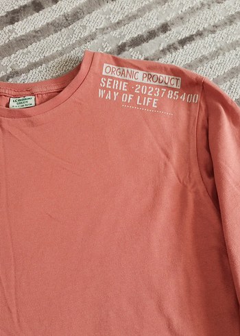 erkek Çocuk turuncu pamuklu Uzun Kollu Tişört - Görsel 2