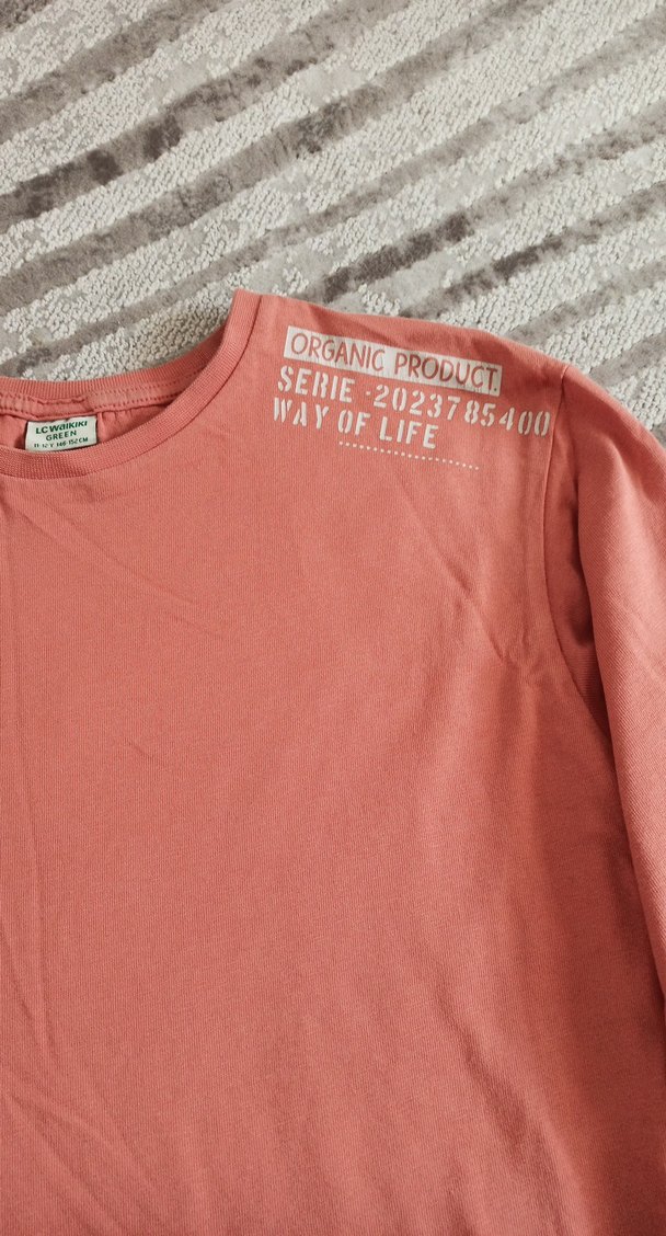 erkek Çocuk turuncu pamuklu Uzun Kollu Tişört - Görsel 2