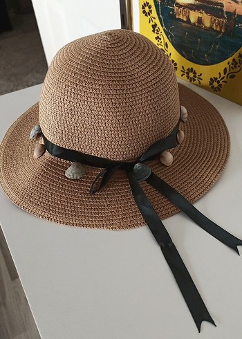 gerçek Deniz kabuğu Detaylı Bej Bohem Kadın Şapka - Görsel 2