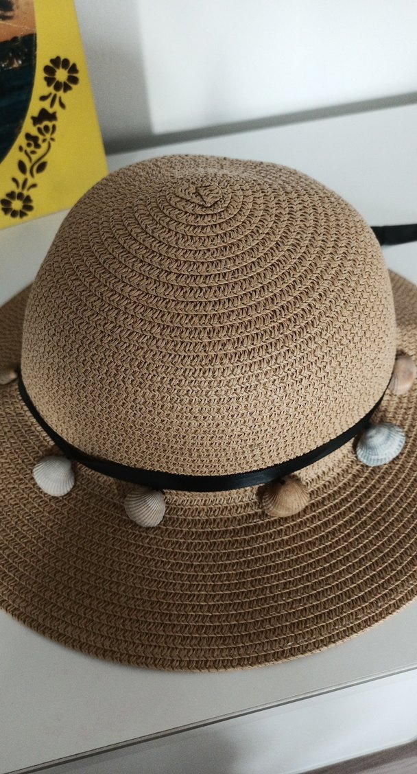 gerçek Deniz kabuğu Detaylı Bej Bohem Kadın Şapka - Görsel 3