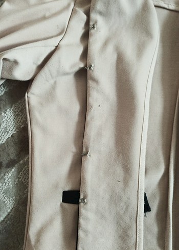 Bej Siyah Detaylı Kadın Ceket - Görsel 4