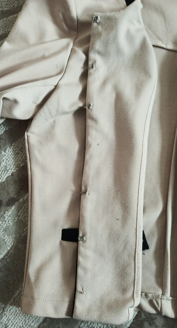 Bej Siyah Detaylı Kadın Ceket - Görsel 4