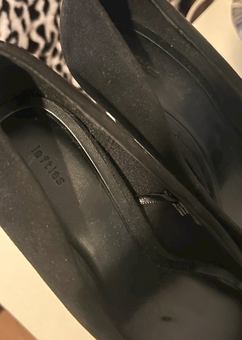 Siyah Süet Leopar Desenli Topuklu Stiletto - Görsel 4