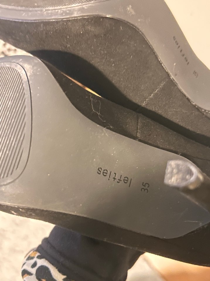 Siyah Süet Leopar Desenli Topuklu Stiletto - Görsel 5