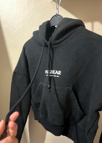 universal Beden siyah Renk Siyah Mini Kadın Sweatshirt Puff Kol Detaylı