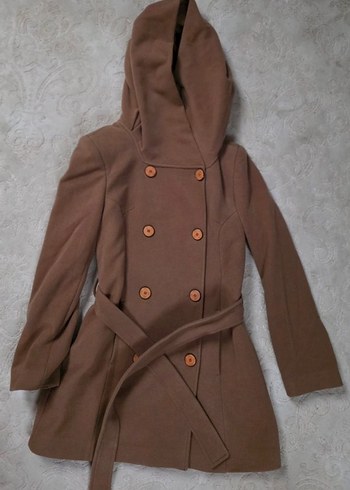 Düğmeli Kahverengi Kaban - Görsel 3