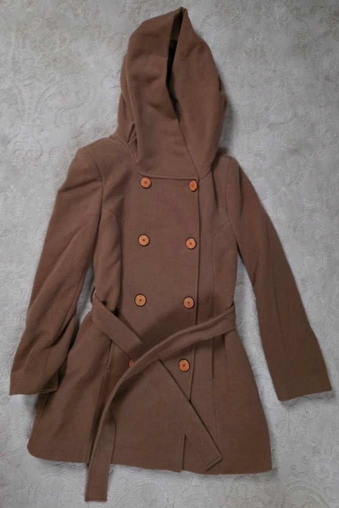 Düğmeli Kahverengi Kaban - Görsel 3