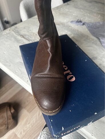 Bambi Suni Deri Kahverengi Çizme - Görsel 3