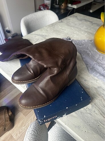 Bambi Suni Deri Kahverengi Çizme - Görsel 2