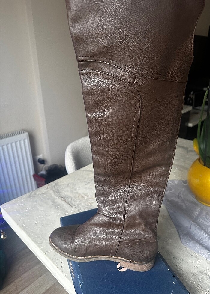 Bambi Suni Deri Kahverengi Çizme - Görsel 5