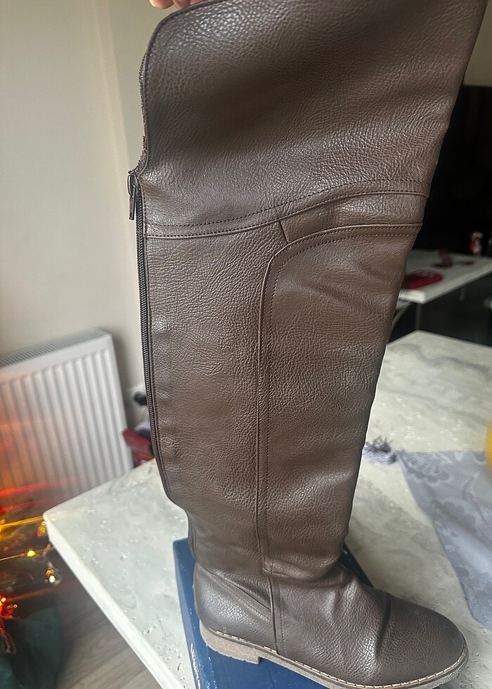 Bambi Suni Deri Kahverengi Çizme - Görsel 4