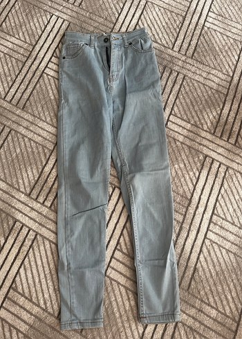 Buz mavisi Normal Kesim Midi Denim Kadın Jean