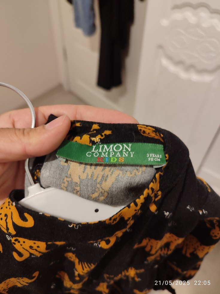 siyah Leopar Desenli Kız Elbise - Görsel 3