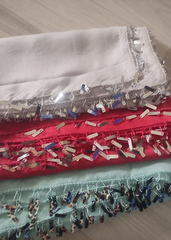 Püsküllü Parlak Çok Renkli yemeni baş örtü sü - Görsel 5