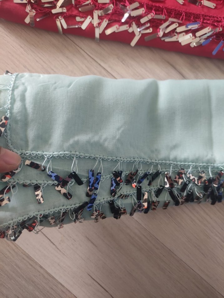 Püsküllü Parlak Çok Renkli yemeni baş örtü sü - Görsel 3