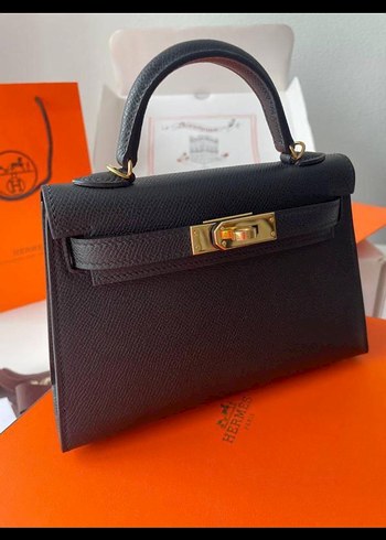 Hermes Zincir Detaylı Siyah Deri Kadın Çanta