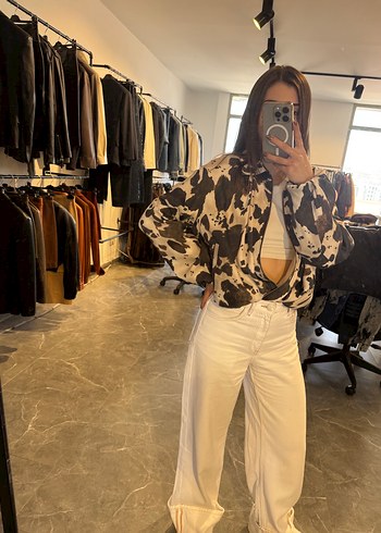 universal Beden camel Renk Kadın Camel Tie-Dye Bomber Ceket