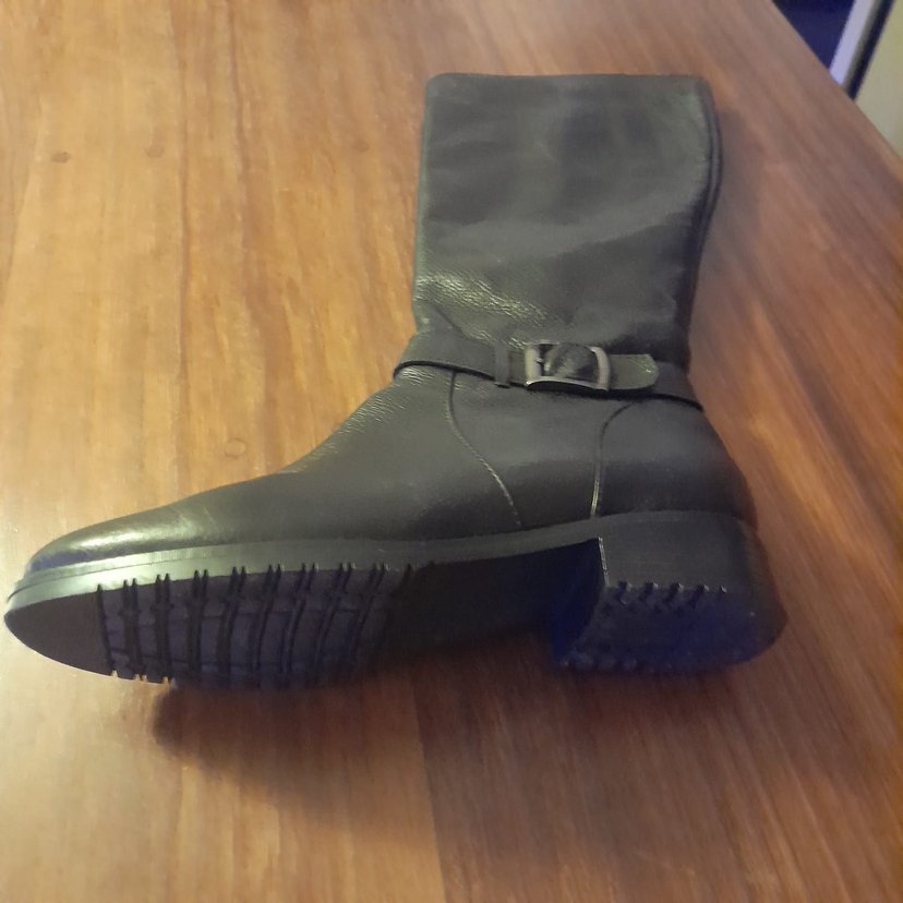 Kadın Siyah Deri Dizüstü Tokalı Bot - Görsel 4