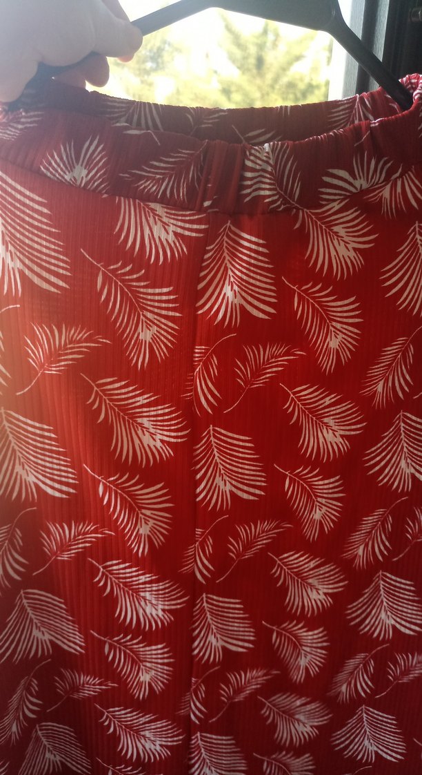 Kırmızı Bohem Bağlama Desenli midi etek - Görsel 2