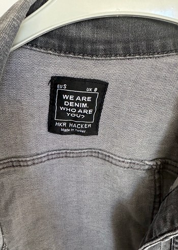 Diğer Gri Düğmeli Kadın Denim Ceket