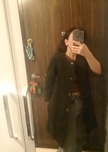 s Beden siyah Renk Siyah Kadın uzun ceket