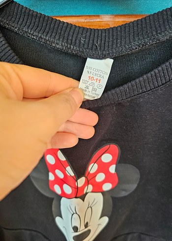 Kız Çocuk Siyah Minnie Baskılı Sweatshirt - Görsel 5