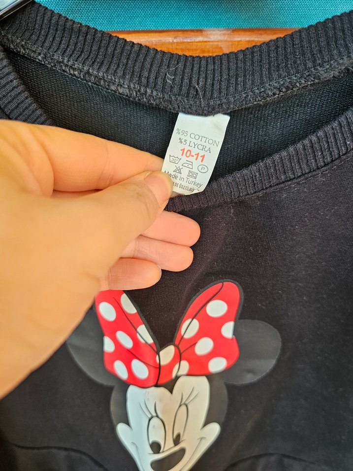 Kız Çocuk Siyah Minnie Baskılı Sweatshirt - Görsel 5