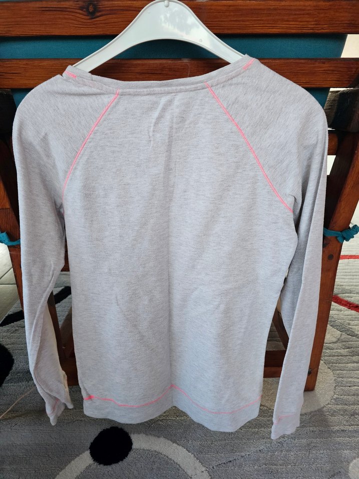 Kız Çocuk Gri Uzun Kollu Sweatshirt - Görsel 3