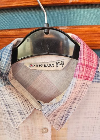 Düğmeli, Bol Kesim, Pastel Renkli Kadın Gömlek - Görsel 3