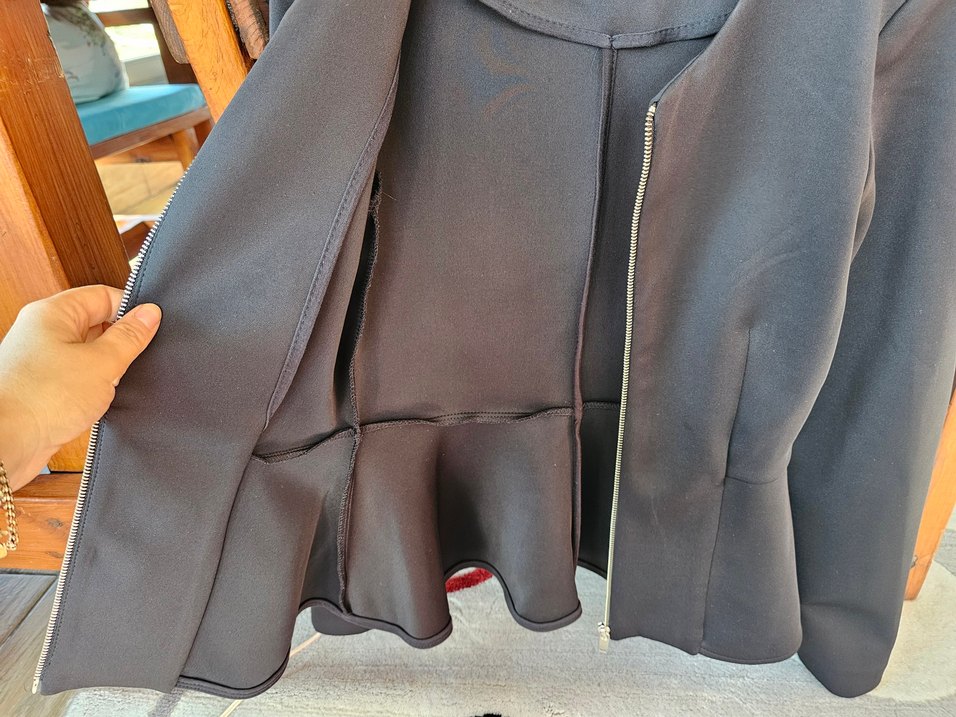 Fermuarlı Siyah Kadın Blazer Ceket - Görsel 3