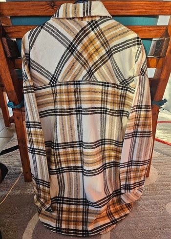 Düğmeli, Uzun Kollu, Rahat Kesim Kadın Gömlek - Görsel 4