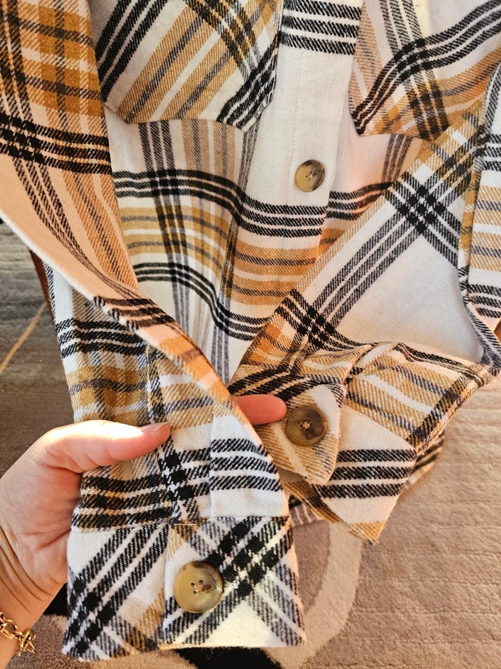 Düğmeli, Uzun Kollu, Rahat Kesim Kadın Gömlek - Görsel 2