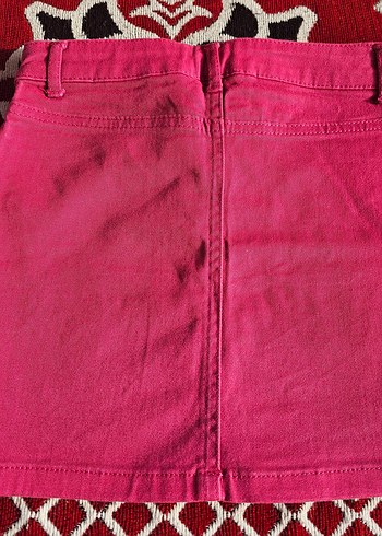 Düğmeli Pembe Kısa Çocuk Eteği - Görsel 2