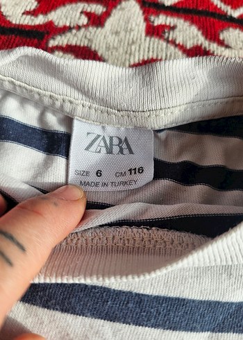 Nakışlı Çizgili Kız Çocuk Uzun Kollu Tişört - Görsel 2