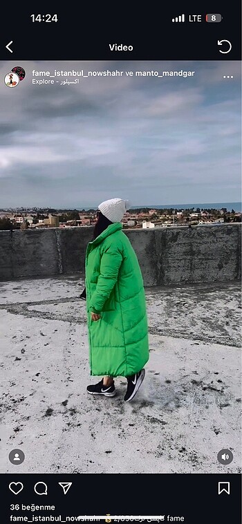 m Beden Yeşil Mont