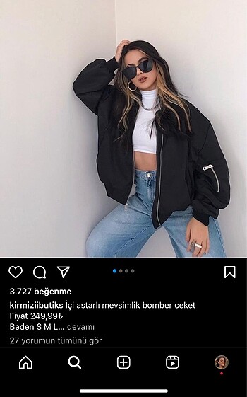 Kırmızı butik Oversize bomber ceket